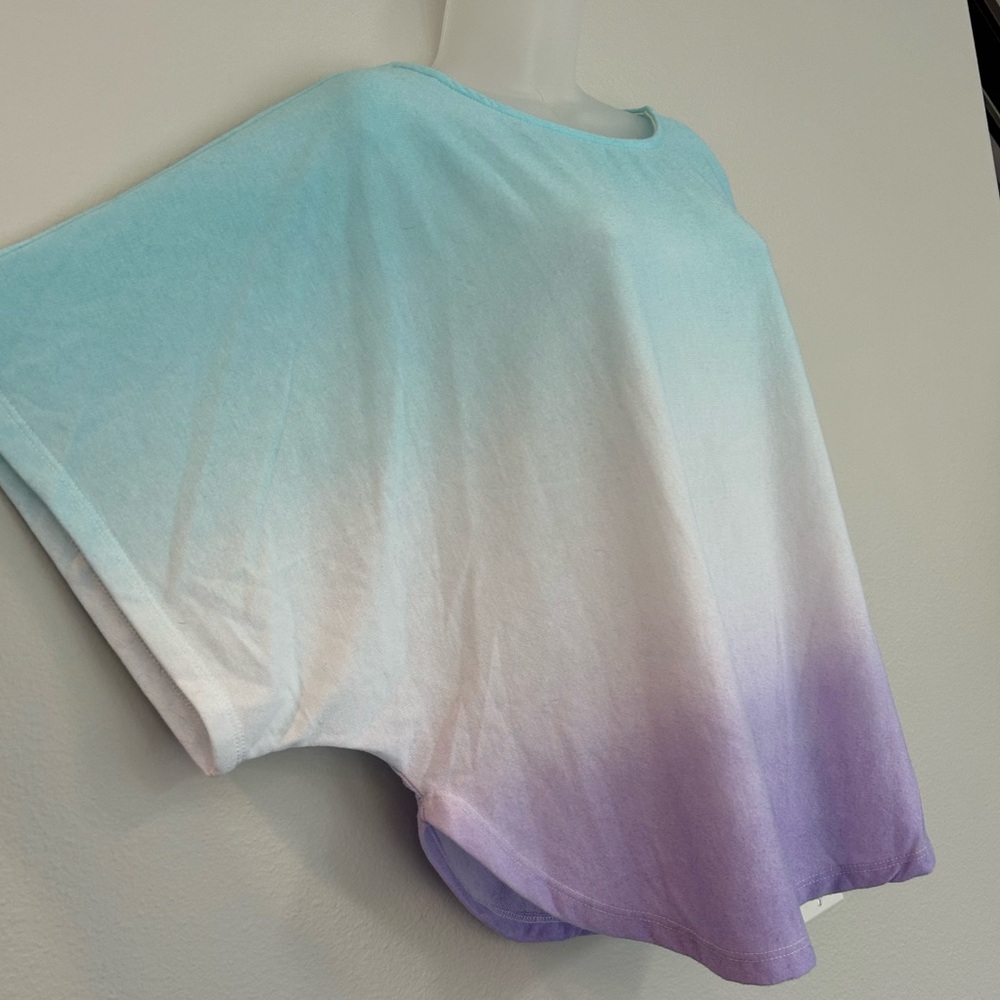 Les Femmes soft loose fitting top aqua purple hombre L